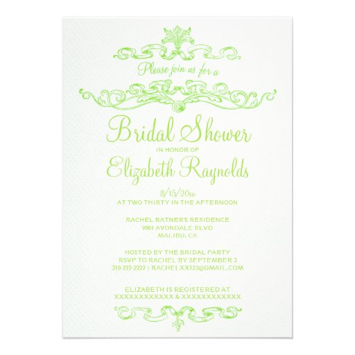 Luxury Lime Green Bridal Shower Invitations