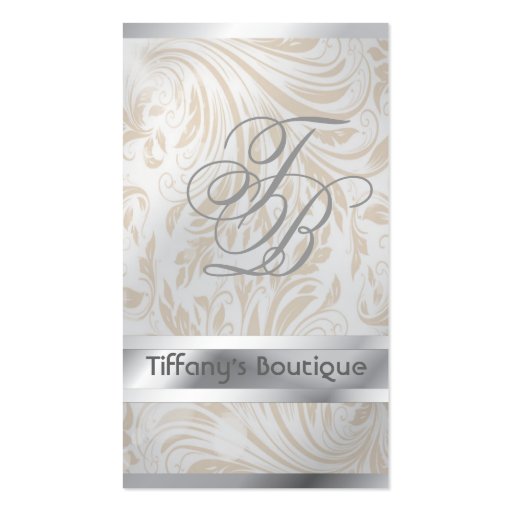 luxury pearl damask fashion boutique businesscards business cards