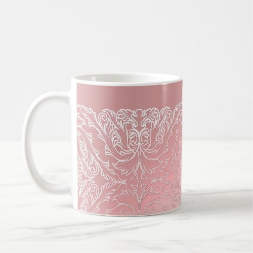 Luxury Pink Lace Damask Mug Zazzle
