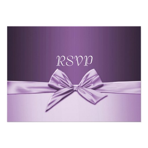 Luxury Purple Elegant Ribbon RSVP card