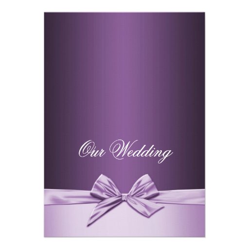 Luxury Purple Elegant Ribbon Wedding Invite