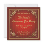 Luxury Red and Gold Christmas Party Invites
