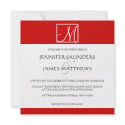 Luxury Red Monogram Initial Wedding Invitation invitation