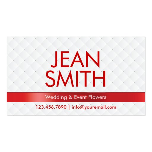 Luxury Red Ribbon Florist Business Card (front side)