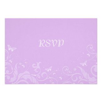 Luxury Romantic Purple Flowers RSVP card