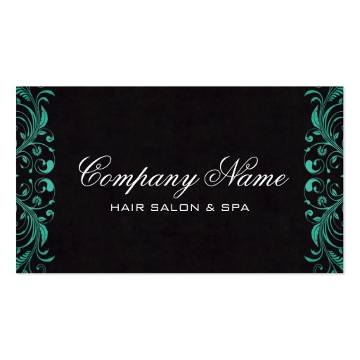 Luxury Salon Business Cards in Emerald (front side)