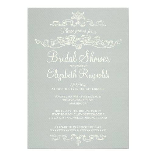 Luxury Silver Bridal Shower Invitations