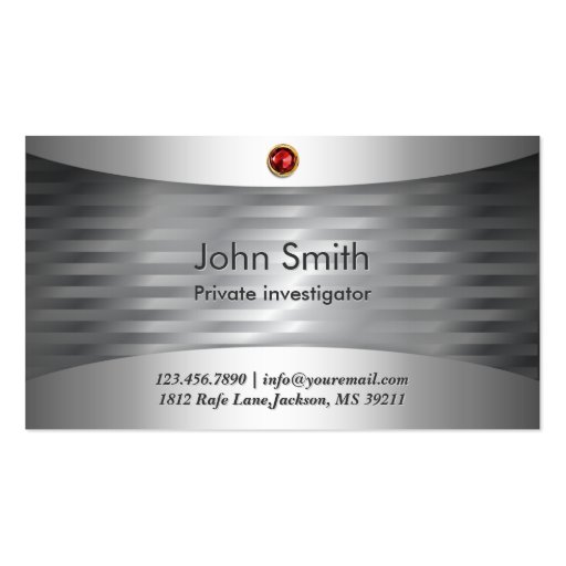 Luxury Steel Investigator Business Card (front side)
