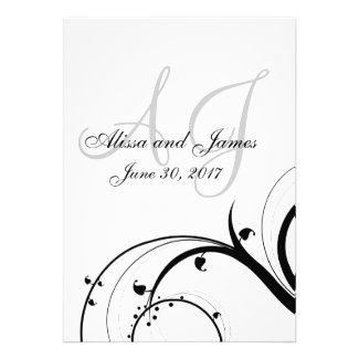 Classic Black and White Wedding Invitations