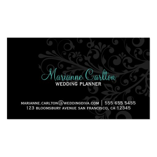 Luxury Swirl Monogram Business Card (back side)