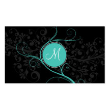 Luxury Swirl Monogram Business Card