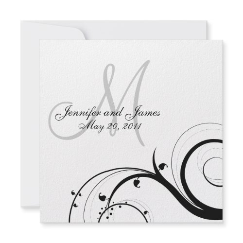 Luxury Swirl Monogram Wedding Invitation invitation