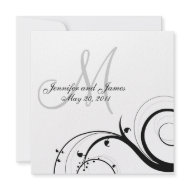 Luxury Swirl Monogram Wedding Invitations invitation