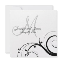 Luxury Swirl Monogram Wedding Invitations