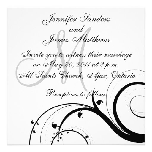 Luxury Swirl Monogram Wedding Invitations