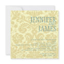 Luxury Tiffany Cream Damask Wedding Invitation invitation