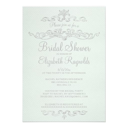 Luxury White Bridal Shower Invitations