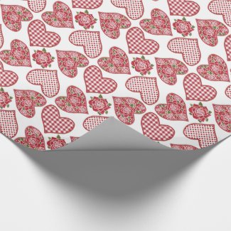 Luxury Wrapping Paper: Hearts and Roses Valentines