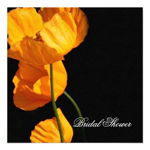 Luxury Yellow Iceland Poppy Bridal Shower Invite