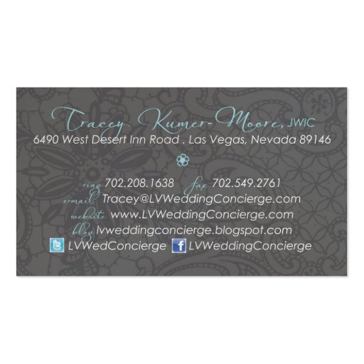 LV Wedding Concierge Business Cards (back side)