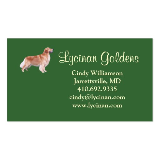 Lycinan Goldens Business Card (back side)