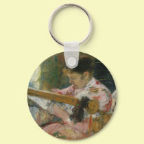Lydia At A Tapestry Loom, Mary Cassatt keychains by vintagegiftmall Lydia At A Tapestry Loom, Mary Cassatt keychains