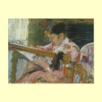 Lydia At A Tapestry Loom, Mary Cassatt postcards by vintagegiftmall Lydia At A Tapestry Loom, Mary Cassatt postcards