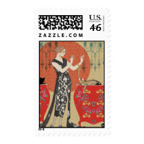 Lydia & Bengal in Red and Gold Stamp