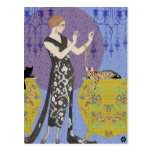 Lydia & Bengal in Yellow and Blue postcards