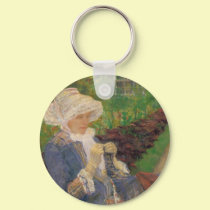 Lydia Crocheting in the Garden of Marly, Mary Cass keychains by vintagegiftmall Lydia Crocheting in the Garden of Marly, Mary Cass keychains