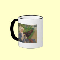 Lydia Crocheting in the Garden of Marly, Mary Cass mugs by vintagegiftmall Lydia Crocheting in the Garden of Marly, Mary Cass mugs