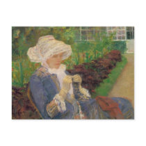 Lydia Crocheting in the Garden of Marly, Mary Cass postcards by vintagegiftmall Lydia Crocheting in the Garden of Marly, Mary Cass postcards