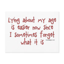 Lying About My Age Postcards