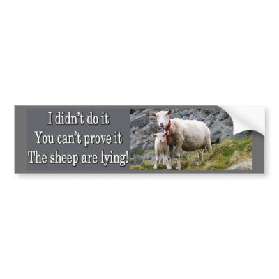 Lying Sheep Bumper Stickers by StickerManiac