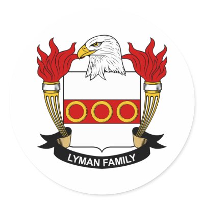 Lyman Family Crest Sticker by coatsofarms