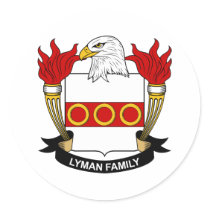 Lyman Family Crest stickers by coatsofarms Lyman Family Crest stickers
