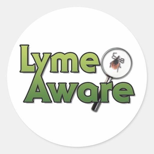 Lyme Aware Gear Round Stickers