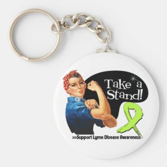 Lyme Disease Awareness Take a Stand Basic Round Button Keychain