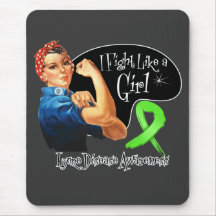 Lyme Disease Fight Like a Girl Rosie The Riveter Mouse Pad