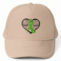 Lyme Disease Heart Ribbon Collage Mesh Hat