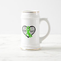 Lyme Disease Heart Ribbon Collage Mugs