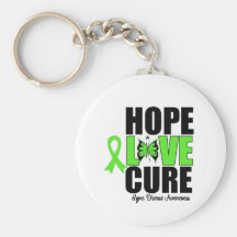 Lyme Disease Hope Love Cure Butterfly Ribbon Keychain