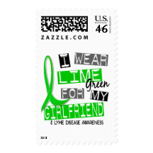 Lyme Disease I Wear Lime Green For My Girlfriend 3 Postage Stamp
