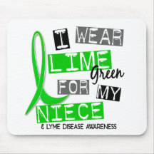 Lyme Disease I Wear Lime Green For My Niece 37 Mouse Mats