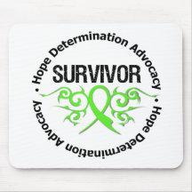 Lyme Disease Survivor Tribal Ribbon Mouse Pads