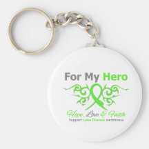 Lyme Disease Tribal Ribbon Hero Key Chains