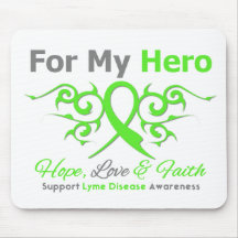 Lyme Disease Tribal Ribbon Hero Mousepad