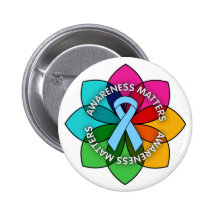 Lymphedema Awareness Matters Petals Pinback Button