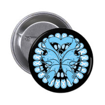 Lymphedema Butterfly Circle of Ribbons Pinback Buttons