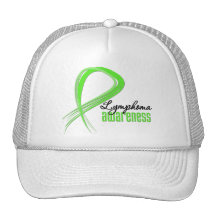 Lymphoma Awareness Grunge Ribbon Trucker Hats
